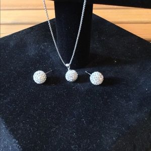 Rhinestone Necklace and Earrings set
